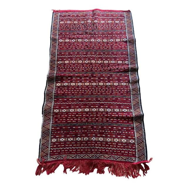 1970s Vintage Temple Kilim Rug For Sale - Image 5 of 5