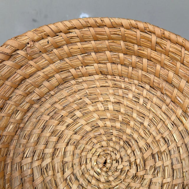 Antique American Woven Rye Straw Bowl, Circa 1900–1920s For Sale - Image 9 of 12