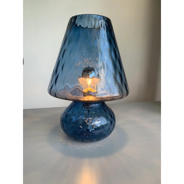 Blue Blue Murano Style Glass With "Ballotton" Lamp For Sale - Image 8 of 9