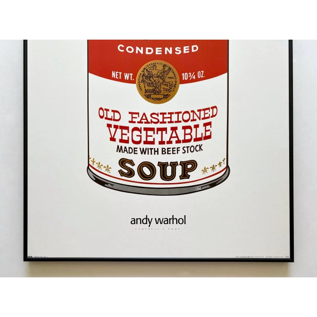 Mid-Century Modern Andy Warhol Vintage 1995 Lithograph Print Framed Pop Art Poster " Campbell's Soup " 1969 For Sale - Image 3 of 12