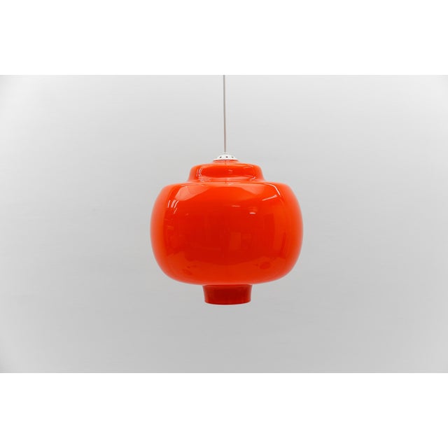 Large Orange Glass Pendant Lamp from Peill & Putzler, 1960s For Sale - Image 12 of 12