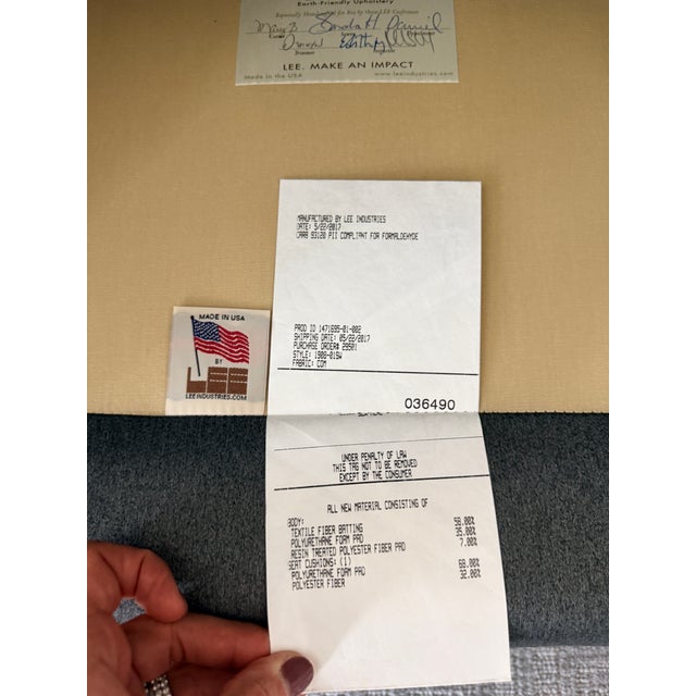 Pair of Gray Lee Industries Swivel Chairs For Sale - Image 12 of 15