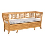 19th Century Swedish Pine Storage Bench With Storage For Sale