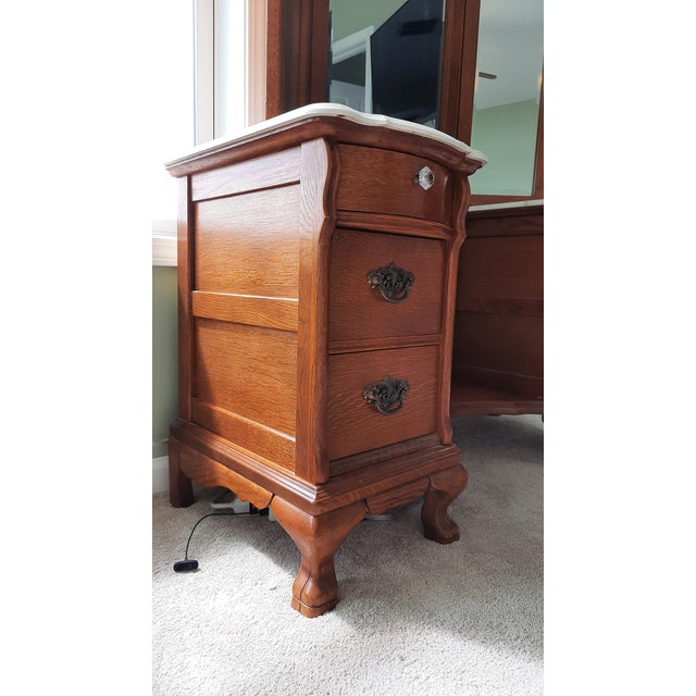 1990s Lexington Victorian Sampler Vanity and TriView Mirror Chairish
