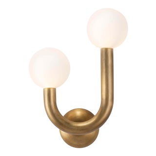 Regina Andrew Happy Steel Sconce Left Side, Natural Brass For Sale