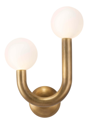 Regina Andrew Happy Steel Sconce Left Side, Natural Brass