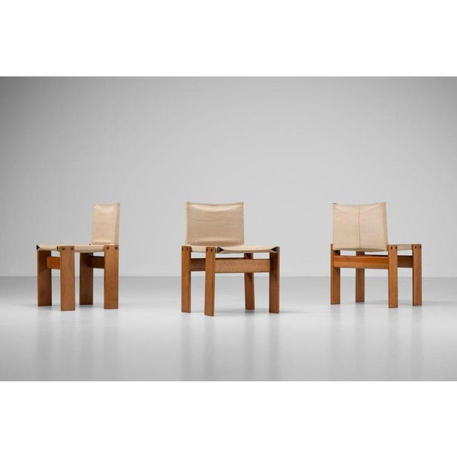 1970s Monk Chairs in Canvas by Afra and Tobia Scarpa for Molteni, Italy, 1974, Set of 6 For Sale - Image 5 of 18