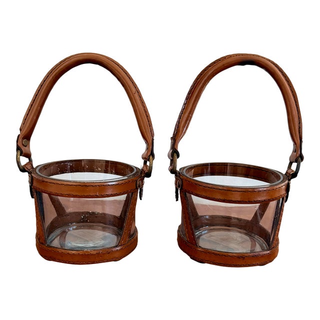 Horse Harness Hurricane Lamps Candleholders - Pair For Sale