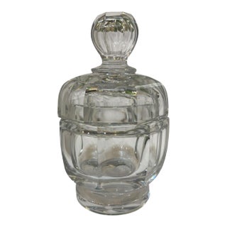 Vintage Cut Crystal Covered Jar For Sale