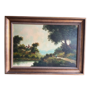 Mid 20th Century Toni Bordignon Painting Oil on Canvas
