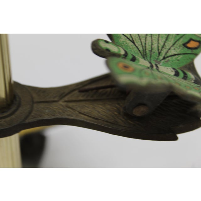 1940s Vintage Brass Butterflies Note Holder Desk Accessory For Sale - Image 5 of 6