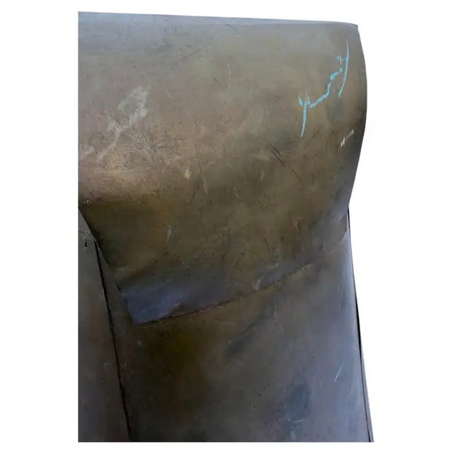 Bronze Mid Century Modern Brutalist Metal Owl Sculpture in the Style of Curtis Jere For Sale - Image 8 of 8