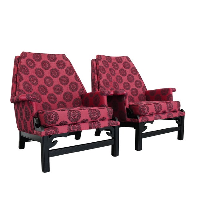 Vintage Harris of California James Mont Style Club Chairs (Set of 2) For Sale - Image 4 of 17