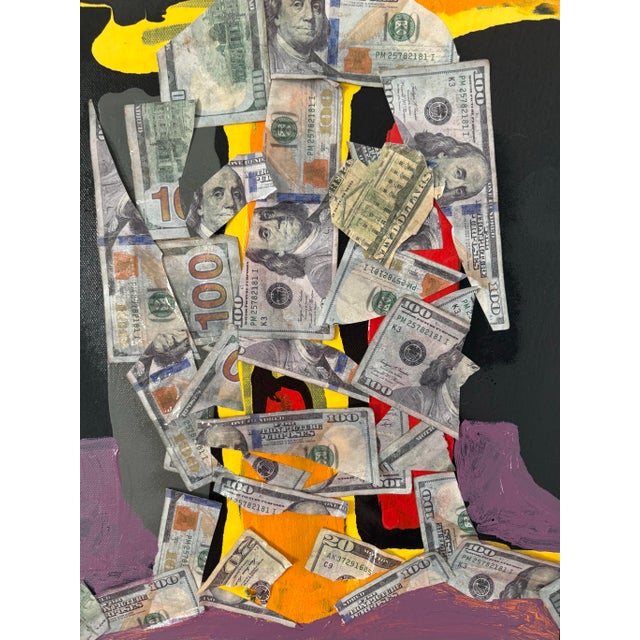 Abstract Abstract Collage Painting by Artist Christopher Shoemaker, 30” X 24”, Signed For Sale - Image 3 of 10