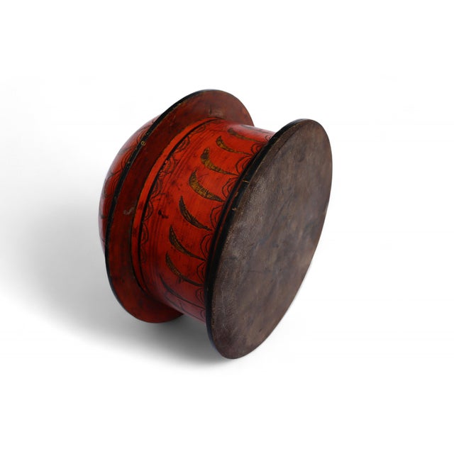 antique handpainted stunning wooden lacquerware spice box from afghanistan / pakistan a handpainted wooden lacquerware...