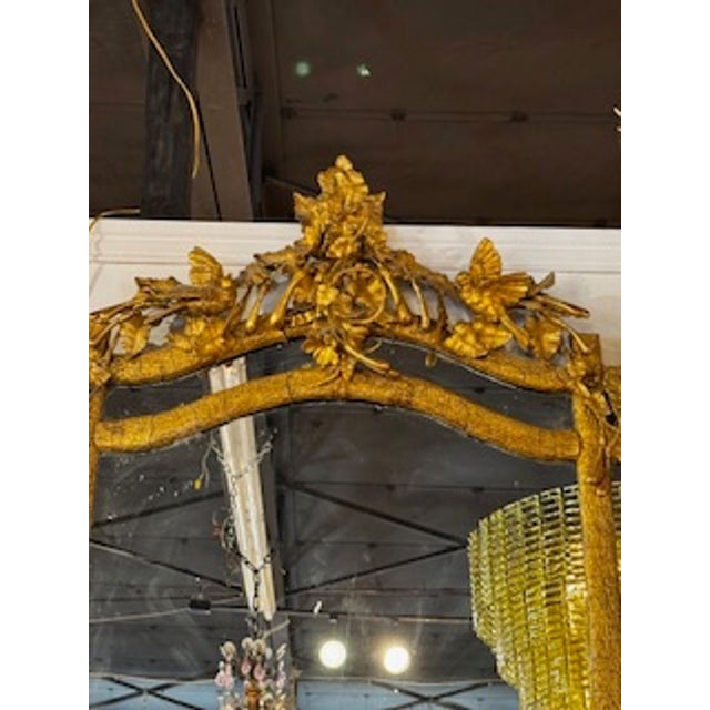 Gold 19th Century Pair of French Louis XVI Style Tree Form Mirrors For Sale - Image 8 of 9