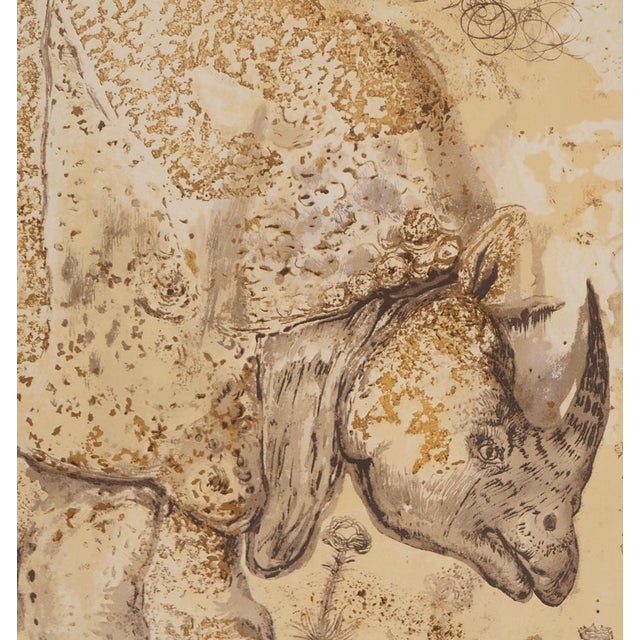 Salvador Dali, Rhinoceros, Homage to Albrecht Dürer, Signed Lithograph For Sale - Image 7 of 8