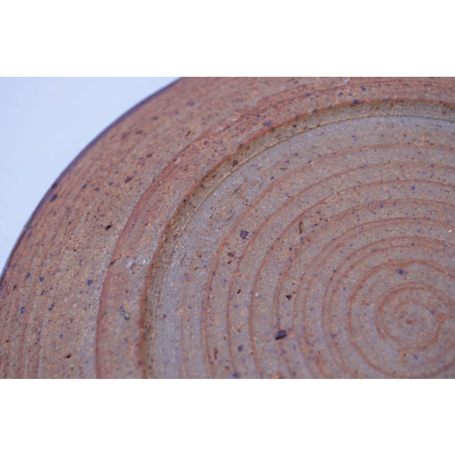 1970 Stoneware Decorative Plate Signed For Sale - Image 12 of 13