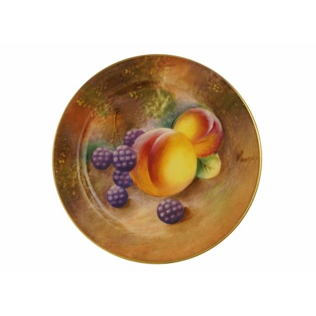 1950s Royal Worcester Orchard Miniature Tea Set – Peach, Blackberry & Grape – Signed For Sale - Image 12 of 18