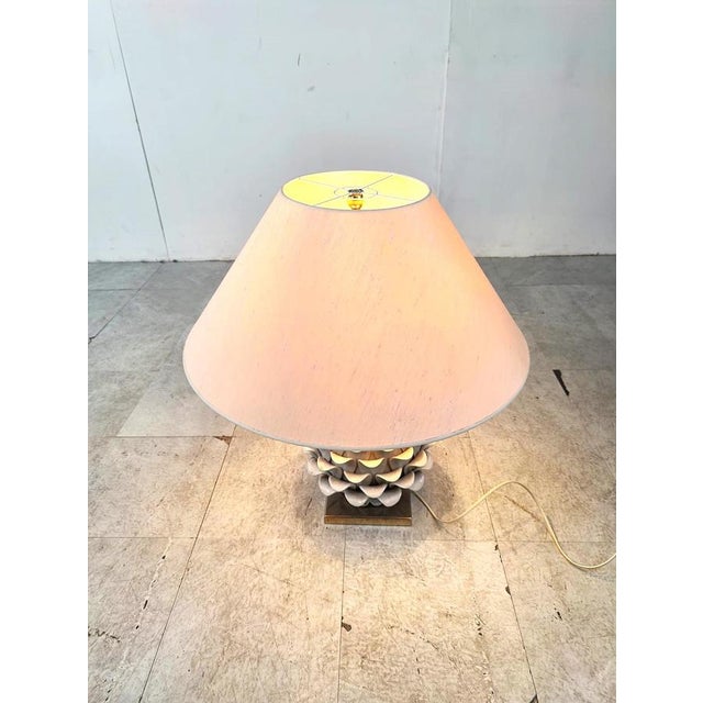 Vintage Italian Ceramic Artichoque Table Lamp, 1960s For Sale - Image 13 of 14