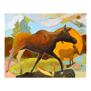 “Moose Morning” Art by LWren Walraven For Sale
