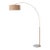 1960s 92" Nova of California Adjustable Floor Lamp - Mid Century Modern, White Marble Base, Weathered Brass, Burlap Linen Shade For Sale