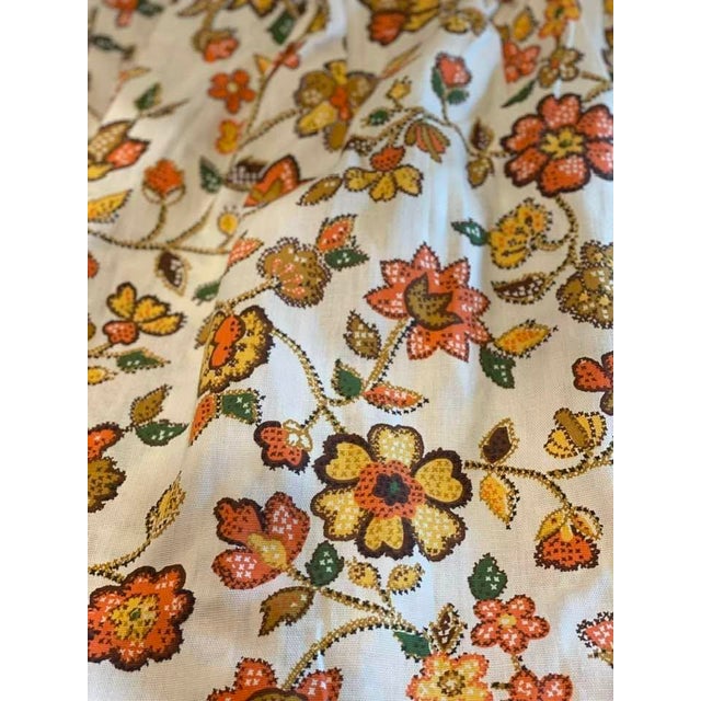 2 Pair Vintage 70s Retro Groovy Mod Flower Power Jacobean Design HTF Deadstock Curtains Mint For Sale - Image 9 of 10