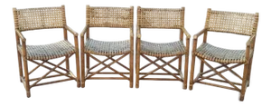McGuire Laced Rawhide Armchairs - Set of 4