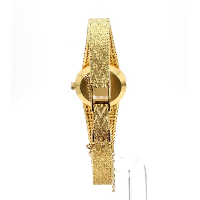 Metal 1970s Omega De Ville Lapis Lazuli Dial 18k Gold Manual Wind Watch For Sale - Image 7 of 10