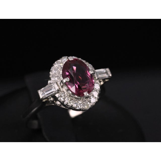 Late 20th Century 1.98ct Gia Thai Untreated - No Heat Ruby & 0.49ct Diamond Platinum Ring Size 7 For Sale - Image 12 of 18