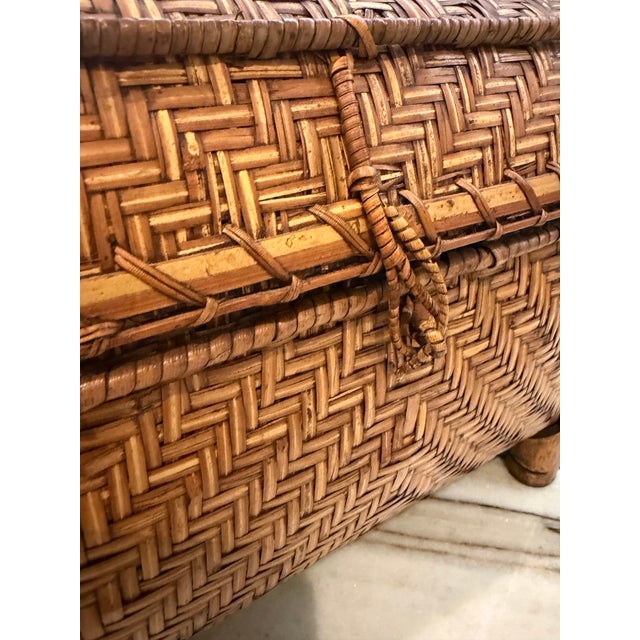 Chinese Antique Style Chinese Bamboo Trunk For Sale - Image 3 of 9