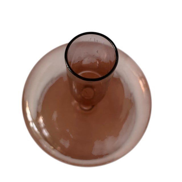 1970s Vintage Mid Century Glass Candle Holders Pink Minimalism Contemporary Taper Holder Nordic Scandinavian Stacked For Sale - Image 5 of 5