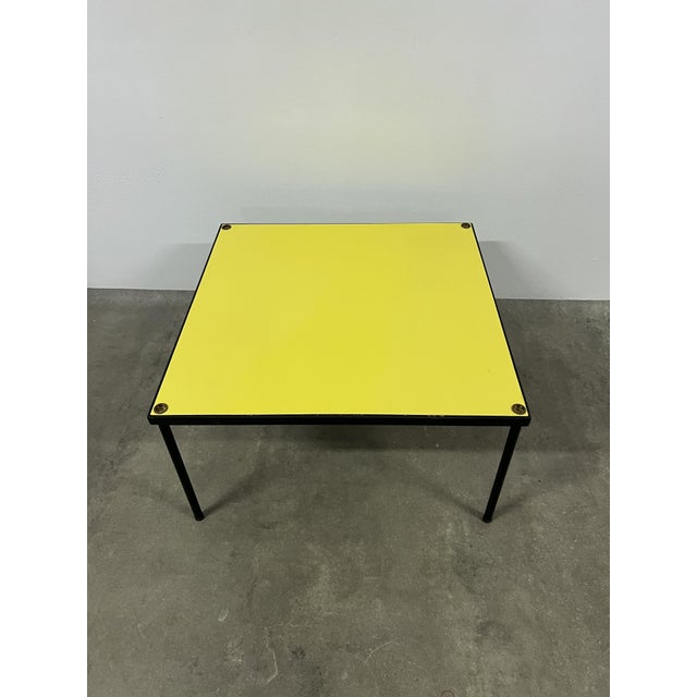 Metal Table with Yellow Formica Top and Metal Legs from Cerutti, 1960 For Sale - Image 7 of 7