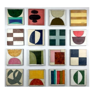 Original Encaustic Mixed Media Installation by Gina Cochran - "Honey & Sage" For Sale