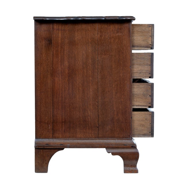 Late 19th Century 19th Century Shaped Front Oak Chest of Drawers, 1880 For Sale - Image 5 of 8
