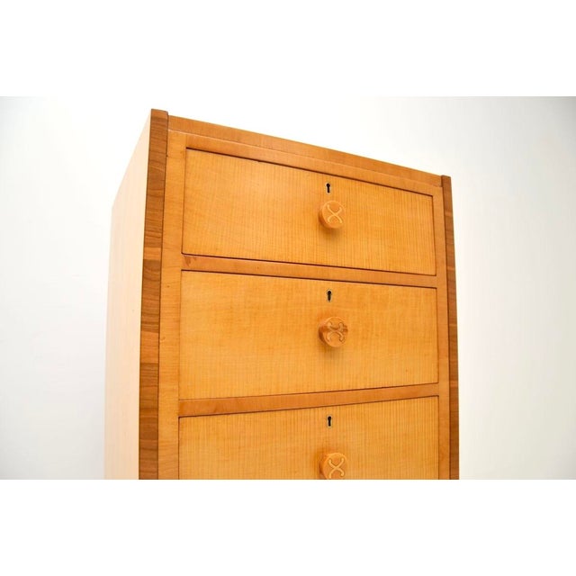 Brown Art Deco Sycamore Chest of Drawers from Hille, 1920s For Sale - Image 8 of 11