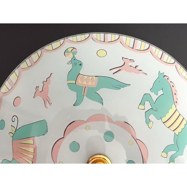 White 1950s Circus Animals Ceiling Light For Sale - Image 8 of 18