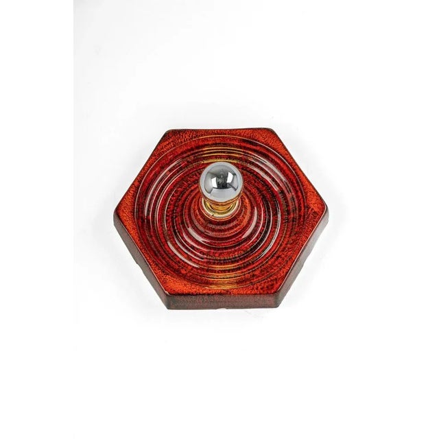 Ceramic Red and Orange Ceramic Wall Lights, Germany, 1970s For Sale - Image 7 of 12