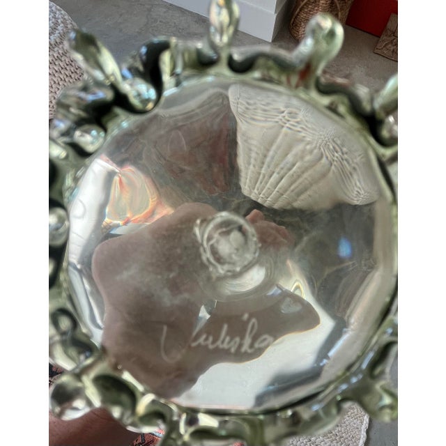 Late 20th Century Juliska Hand-Blown Bubble Vase in Pear Green For Sale In Houston - Image 6 of 9