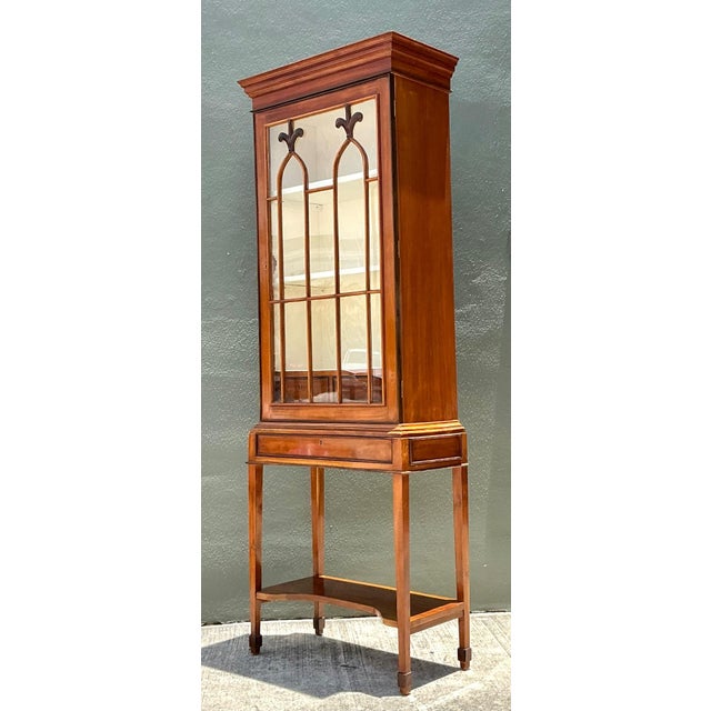 Vintage Mahogany Glass Display Cabinet For Sale - Image 16 of 16