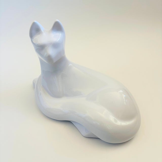 Postmodern Large Postmodern Ceramic Cat by Haeger, 1993 For Sale - Image 3 of 10