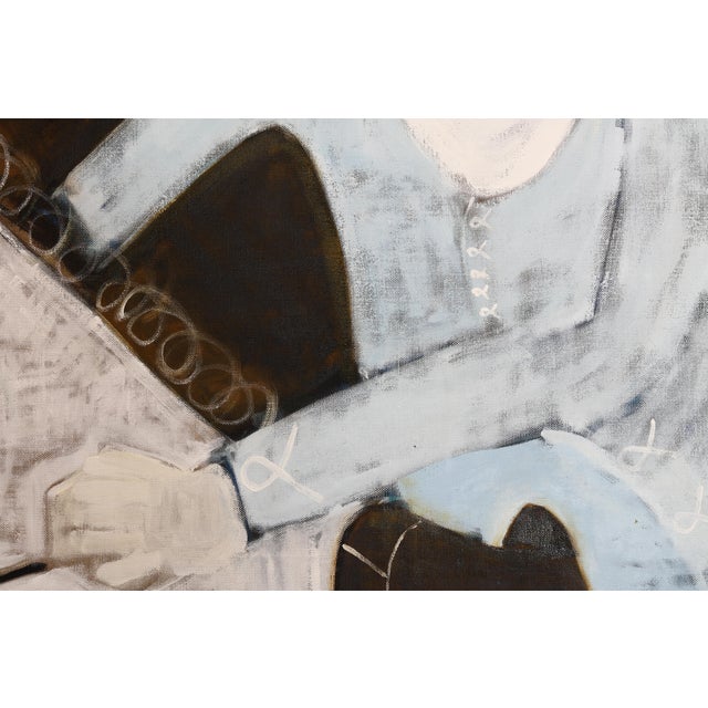 Textile Contemporary Large Horse Oil Painting. Equestrian Oil Painting For Sale - Image 7 of 12