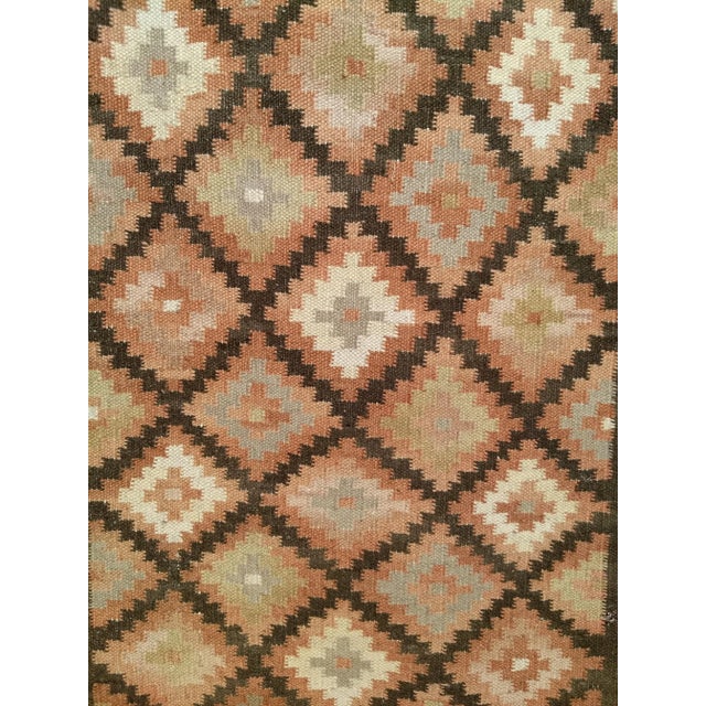 Textile Vintage American Southwestern Kilim Rug, Handwoven Wool, Geometric Pattern, 3x5 For Sale - Image 7 of 13