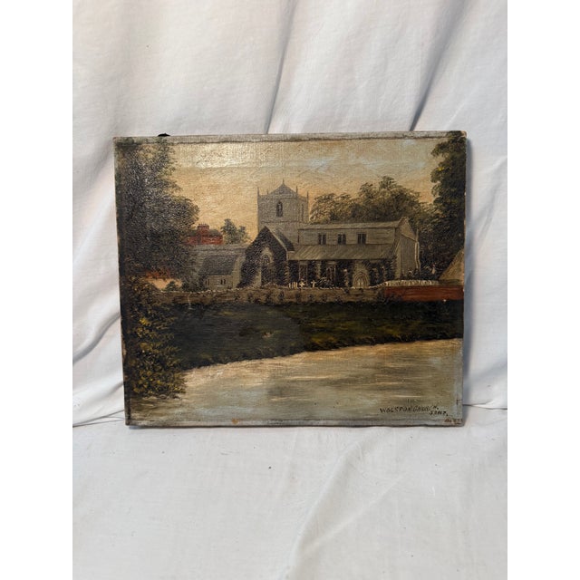 Antique, Signed, English Oil Painting of Wolston Church, Warwickshire, England For Sale - Image 9 of 18