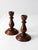 Vintage Turned Wood Candlestick Holders Pair For Sale - Image 9 of 10