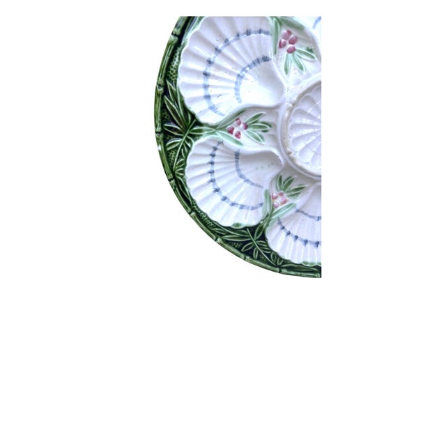 French French Majolica Oyster Plate Salins, Circa 1890 For Sale - Image 3 of 4