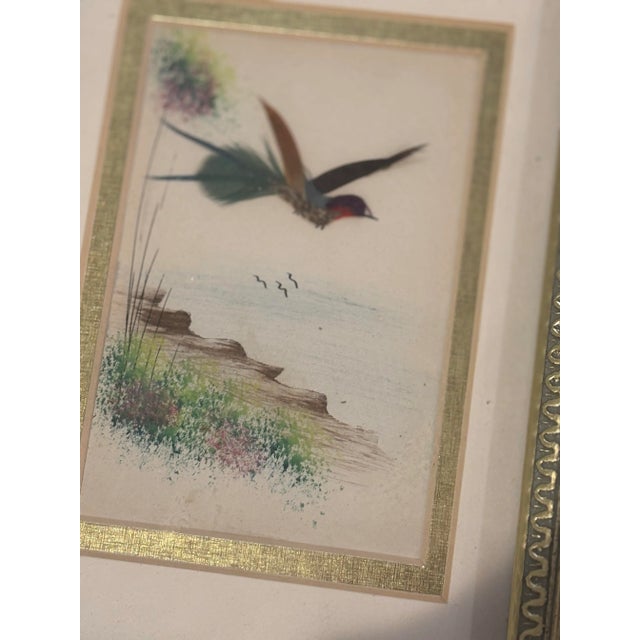 Late 20th Century Framed Chinoiserie Style Bird Painting- A Pair For Sale - Image 11 of 11