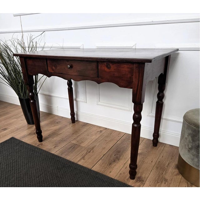 Wood Antique Italian Walnut Desk, 1890s For Sale - Image 7 of 11