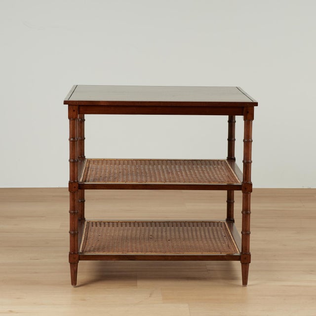 Pair of Vintage British Colonial Style Three Tiered Stands For Sale - Image 9 of 15