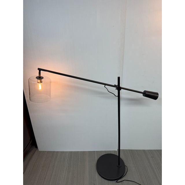 Black West Elm Industrial Floor Lamp For Sale - Image 8 of 12